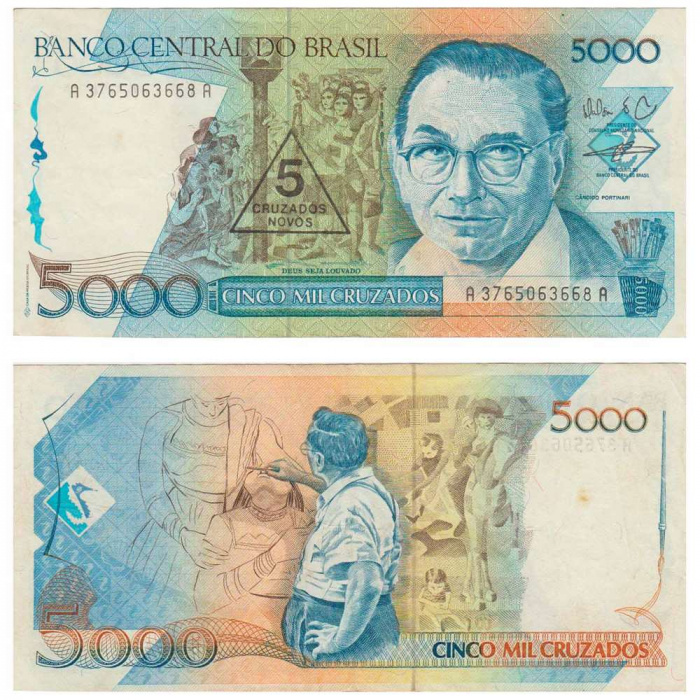 () Банкнота Бразилия 1989 год 5 000  &quot;&quot;   XF